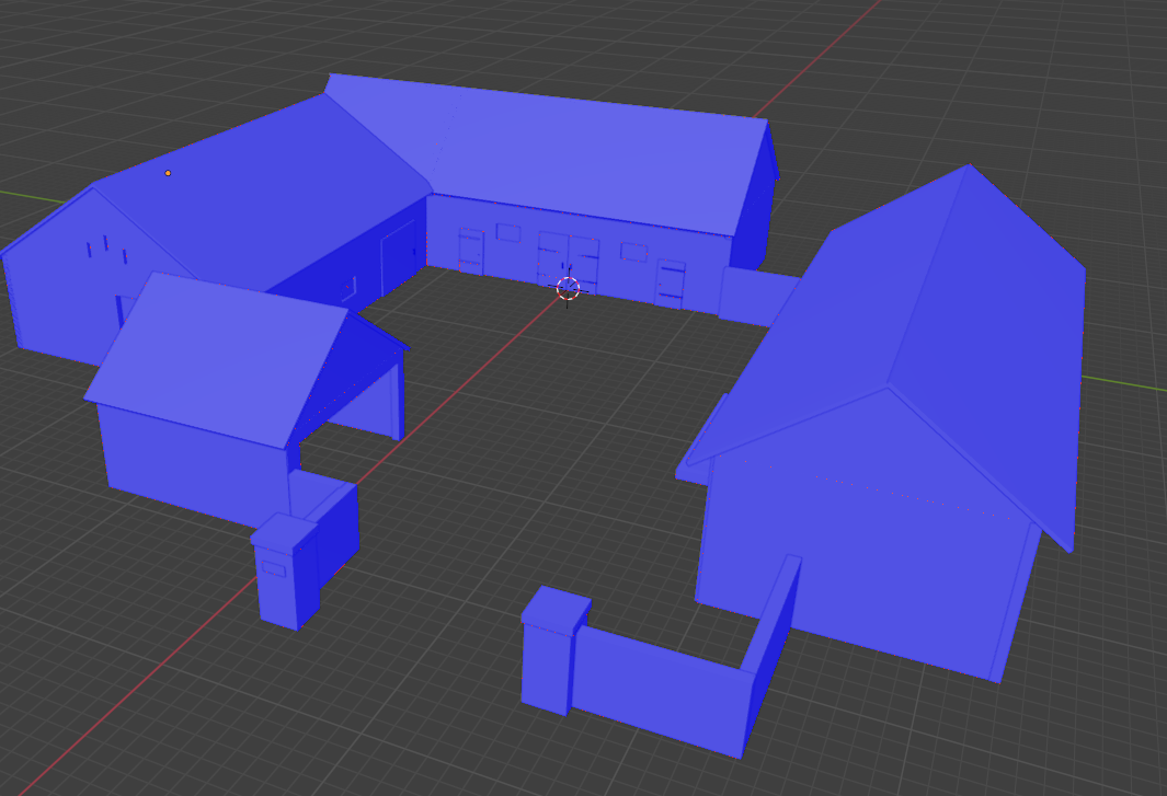 3D model met normale daken
